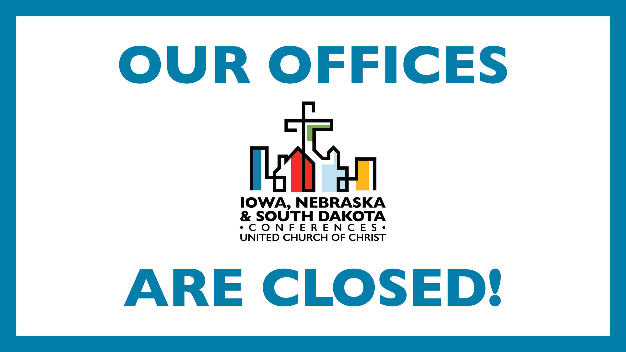 the text "our offices are closed" with the TCM logo