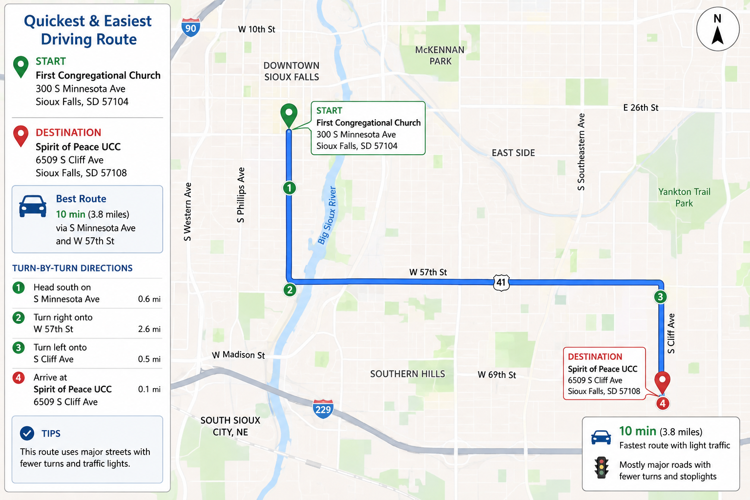 driving directions from 1st to SOP map